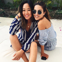 Fashion Blue Striped Jumpsuit Women Short Tassel Combinaison Short Femme Jumpsuits Rompers Womens Jumpsuit Combinaison Femme SN9