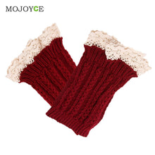 1 Piece Womens Crochet Knit Lace Trim Leg Warmers Cuffs Toppers Boot Socks Knee Gaiters Boot Leg Warmers 20cm 6 Colors SN9