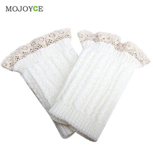 1 Piece Womens Crochet Knit Lace Trim Leg Warmers Cuffs Toppers Boot Socks Knee Gaiters Boot Leg Warmers 20cm 6 Colors SN9