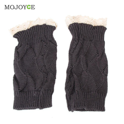 22-25cm Lace Knee High Boot Short Knitting Boots with Button Women Warm Leg Knitted Crochet Long Warm Warmers SN9