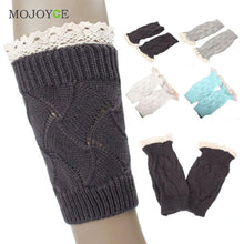 22-25cm Lace Knee High Boot Short Knitting Boots with Button Women Warm Leg Knitted Crochet Long Warm Warmers SN9