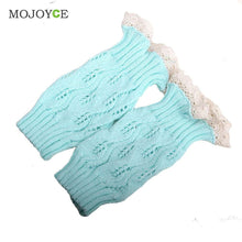 22-25cm Lace Knee High Boot Short Knitting Boots with Button Women Warm Leg Knitted Crochet Long Warm Warmers SN9