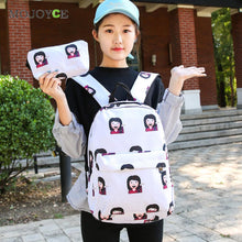 2Pcs New Fasion Emoticon Backpack Women 3D Nylon Cute Smiling Face Mochila Feminina Travel School Bag Mochila Printing Backpack SN9