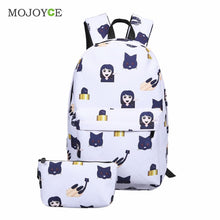 2Pcs New Fasion Emoticon Backpack Women 3D Nylon Cute Smiling Face Mochila Feminina Travel School Bag Mochila Printing Backpack SN9