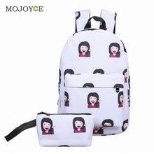 2Pcs New Fasion Emoticon Backpack Women 3D Nylon Cute Smiling Face Mochila Feminina Travel School Bag Mochila Printing Backpack SN9