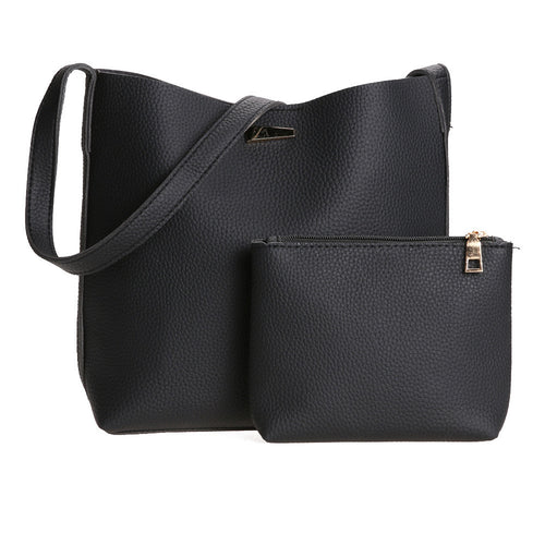 2pcs European Women PU Leather Bag Barrel Shoulder Bag Women Leather Handbag Tote Retro Women Bag Bolsa Feminina Bolso Mujer SN9