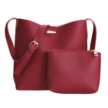 2pcs European Women PU Leather Bag Barrel Shoulder Bag Women Leather Handbag Tote Retro Women Bag Bolsa Feminina Bolso Mujer SN9