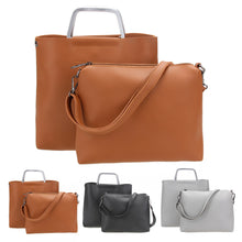 2pcs Fashion Women Leather Handbag Metal Handle Women Bag Shoulder Crossbody Bag PU Clutches Bolsa Feminina Messenger Bag  SN9