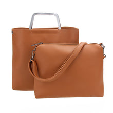 2pcs Fashion Women Leather Handbag Metal Handle Women Bag Shoulder Crossbody Bag PU Clutches Bolsa Feminina Messenger Bag  SN9