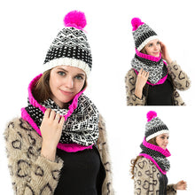 2pcs HatScarf Women Cap BeanieScarf Woolen Warm Hat Knitted Hat Beanie Caps Christmas Gift  SN9