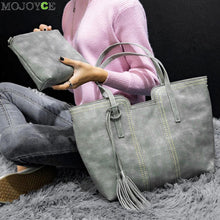 2pcs New Fashion PU Tassel Women Bag Women Leather Handbag Shoulder Crossbody Bag Casual Tote Famous  Bolsa Feminina SN9