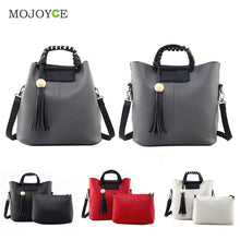 2pcs New Fasion Women Leather Handbag PU Tote Wooden Beads Tassel Shoulder Women Messenger Bags Sac A Main  SN9