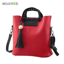 2pcs New Fasion Women Leather Handbag PU Tote Wooden Beads Tassel Shoulder Women Messenger Bags Sac A Main  SN9