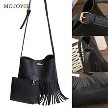 2pcs New Female Fashion PU Lether Women Bag Tassel Shoulder Crossbody Bag Retro Women Leather Handbags Women Messenger Bag SN9