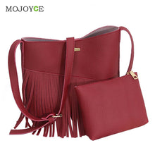 2pcs New Female Fashion PU Lether Women Bag Tassel Shoulder Crossbody Bag Retro Women Leather Handbags Women Messenger Bag SN9