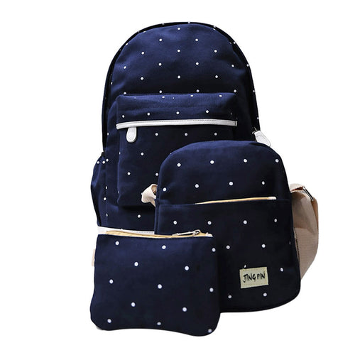 3 pcs Canvas Backpack Women Korean Shoulder Bag Spots Rucksack Bolsa Travel Satchel School Bag for Teenage Mochila Feminina SN9