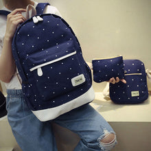 3 pcs Canvas Backpack Women Korean Shoulder Bag Spots Rucksack Bolsa Travel Satchel School Bag for Teenage Mochila Feminina SN9