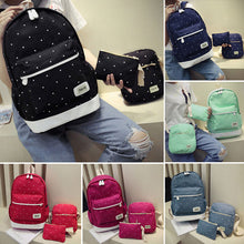 3 pcs Canvas Backpack Women Korean Shoulder Bag Spots Rucksack Bolsa Travel Satchel School Bag for Teenage Mochila Feminina SN9
