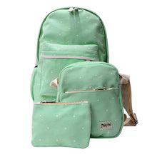 3 pcs Canvas Backpack Women Korean Shoulder Bag Spots Rucksack Bolsa Travel Satchel School Bag for Teenage Mochila Feminina SN9