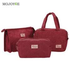 3pcs Makeup Bag Cosmetic Bag Travel Case Toiletry Storage makeup Organizer Handbag Abrasive Cloth Makeup Case make up bag SN9
