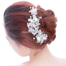 4pcs Crystal New Lace Pearl Flower Party Bridal Headband Hair Band Tiara Pearl Jewelry  SN9