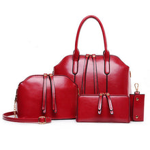 4pcs Women Bag Fashion Shoulder Bags Hobo Women Leather Handbag Clutch Bolsa Feminina  SN9