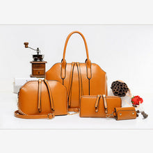 4pcs Women Bag Fashion Shoulder Bags Hobo Women Leather Handbag Clutch Bolsa Feminina  SN9