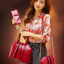 4pcs Women Bag Fashion Shoulder Bags Hobo Women Leather Handbag Clutch Bolsa Feminina  SN9
