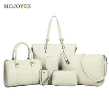 6Pcs New CROCO Pattern Women Leather Handbags Shoulder Crossbody Bags Handbags Women Famous s Women Messenger Bag  SN9