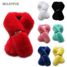 94cm Women Fur Scarf Faux Rabbit Fur Scarves Warm Fashion Accessories Lady Solid Color Ring Scarves Neck Warmers Collar SN9
