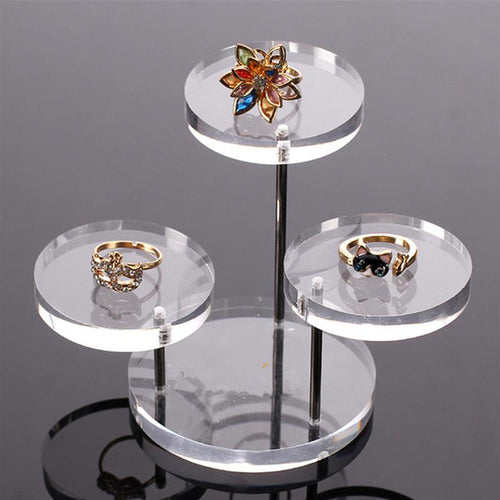Acrylic Jewelry Display Boxes Holder Rack Box Clear Acrylic Jewelry Organizer 3 Tray Stands for Earring Bracelet Necklace  SN9