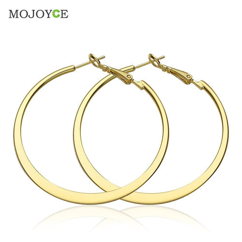 Big Circle Earrings Elegant Silver-plated Nickle 18K  Gold Plated Earrings  SN9