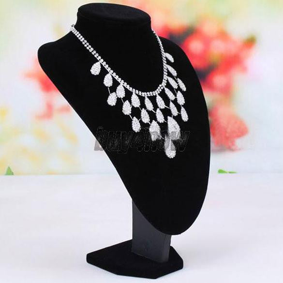 Black Mannequin Necklace Jewelry Pendant Display Stand Bust Holder Show  SN9