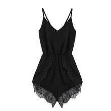 Black Rompers Womens Jumpsuit Lace Shorts Combinaison Femme Playsuit Jumpsuit Bodysuit Women Combinaison Short Femme  SN9