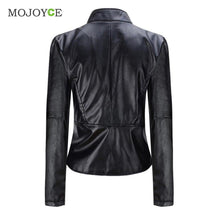 Black Slim Motorcycle Zipper Jacket Soft PU Leather Short Biker Coat Outwear Biker Jacket Jaqueta Feminina Damen Jacket Women SN9
