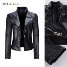 Black Slim Motorcycle Zipper Jacket Soft PU Leather Short Biker Coat Outwear Biker Jacket Jaqueta Feminina Damen Jacket Women SN9