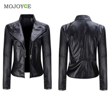Black Slim Motorcycle Zipper Jacket Soft PU Leather Short Biker Coat Outwear Biker Jacket Jaqueta Feminina Damen Jacket Women SN9