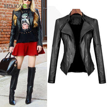 Black Slim Motorcycle Zipper Jacket Soft PU Leather Short Biker Coat Outwear Biker Jacket Jaqueta Feminina Damen Jacket Women SN9