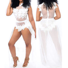 Bodycon Sleeveless Mesh Lace Long Split Womens Jumpsuit Combinaison Femme Sleeveless Slim Playsuit Rompers  SN9