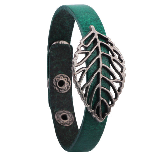 Bohemia Leather Ethnic Tribal Hand-woven Pendant Bracelet Unisex Braided Leather Charm Bracelet Bangles Wristband  SN9