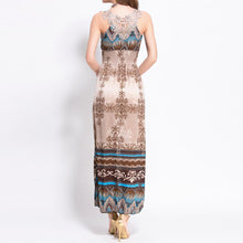 Bohemia Printing Dress Boho Beach Resort Long Dress Vestidos V-neck Lace Hook Flower One Size Women Dress Vestido SN9