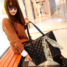 Big Women PU Leather Diamond Lattice Handbag Shoulder Bag Tote Hand Bags Black/Red Color Bolsas Femininas Sac a Main SN9