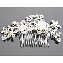Bridal Wedding Flower Crystal Rhinestone Pearl Hair Clip Comb Pin Diamante Silver Fashion Hair Jewelry CA1T SN9