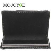 Business ID Credit Name Card Wallet Black Holder Case Unfold Style Hard Leather  SN9