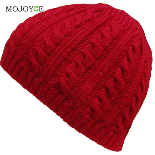 Cable Knit Warm Crochet Hat Braided Baggy Beret Cuffless Beanie Cap  SN9
