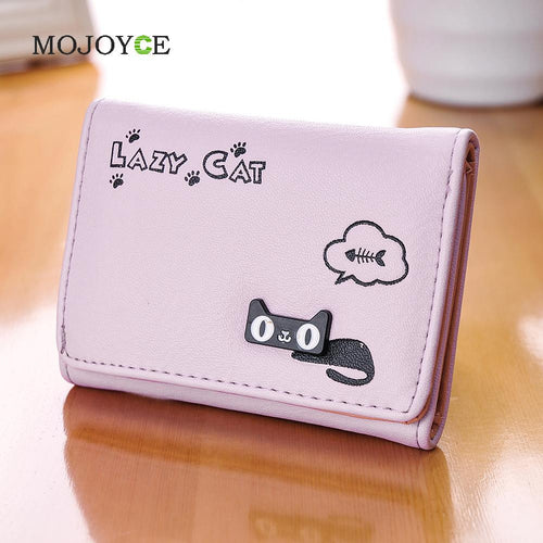 Candy Color Women Wallets Girl Purse Card Holder Cartoon PU Leather Clutch Bag Handbag carteira Womens Wallets and Purses SN9