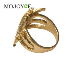 Carving Patterns Decorated Fashionable Personalized Golden Ring Ornament  SN9