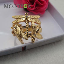 Carving Patterns Decorated Fashionable Personalized Golden Ring Ornament  SN9