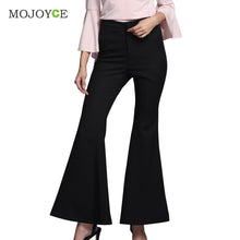 Casual Black Office Lady Pants Women's High Waist Wide Leg Pants Bell-bottoms Flare Pants Trouser SN9