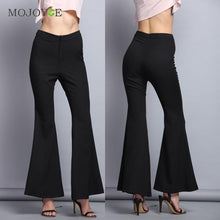 Casual Black Office Lady Pants Women's High Waist Wide Leg Pants Bell-bottoms Flare Pants Trouser SN9